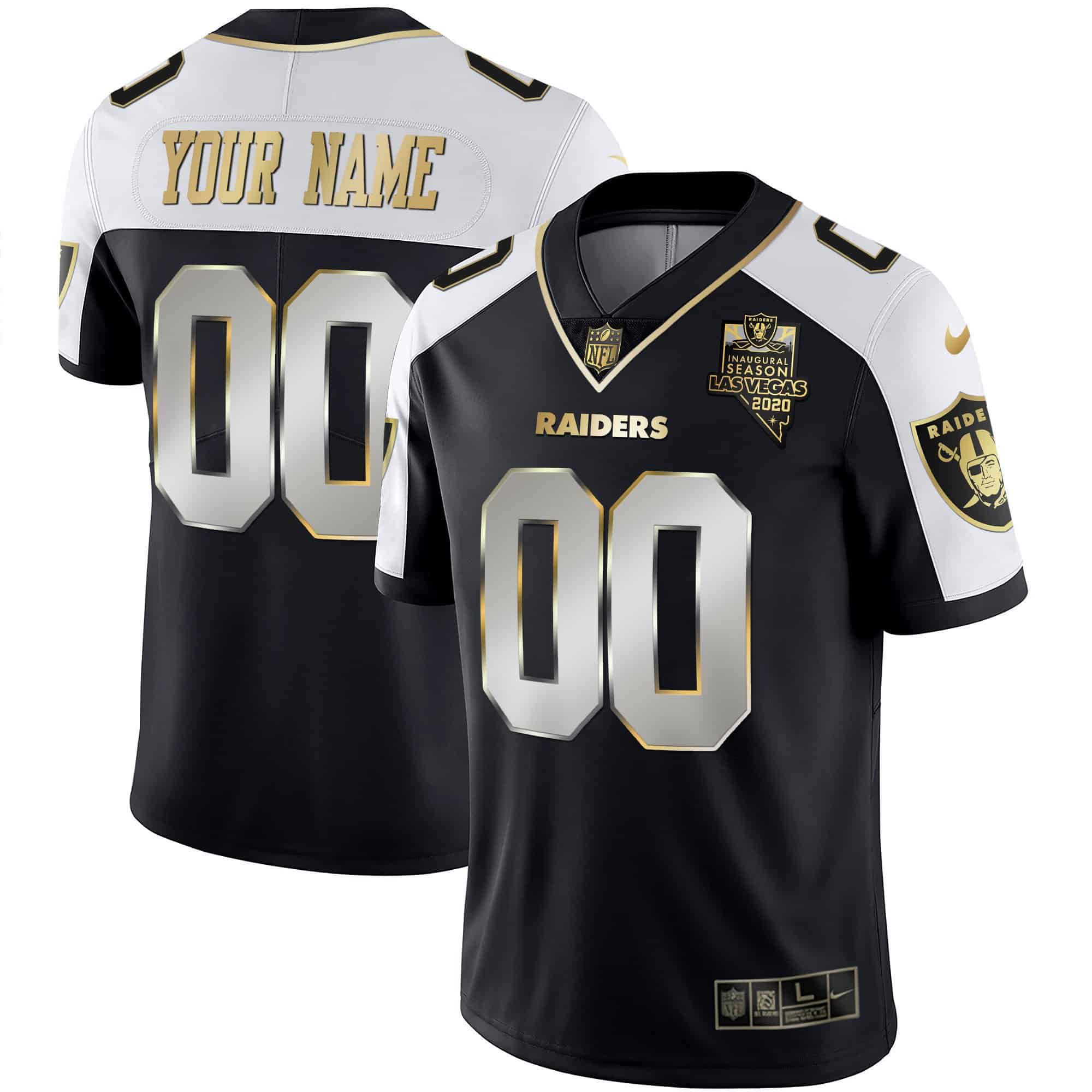 Men Oakland Raiders 2024 Nike Vapor Black Gold & Black Inverted Limited Custom NFL Jersey style 2->customized nfl jersey->Custom Jersey